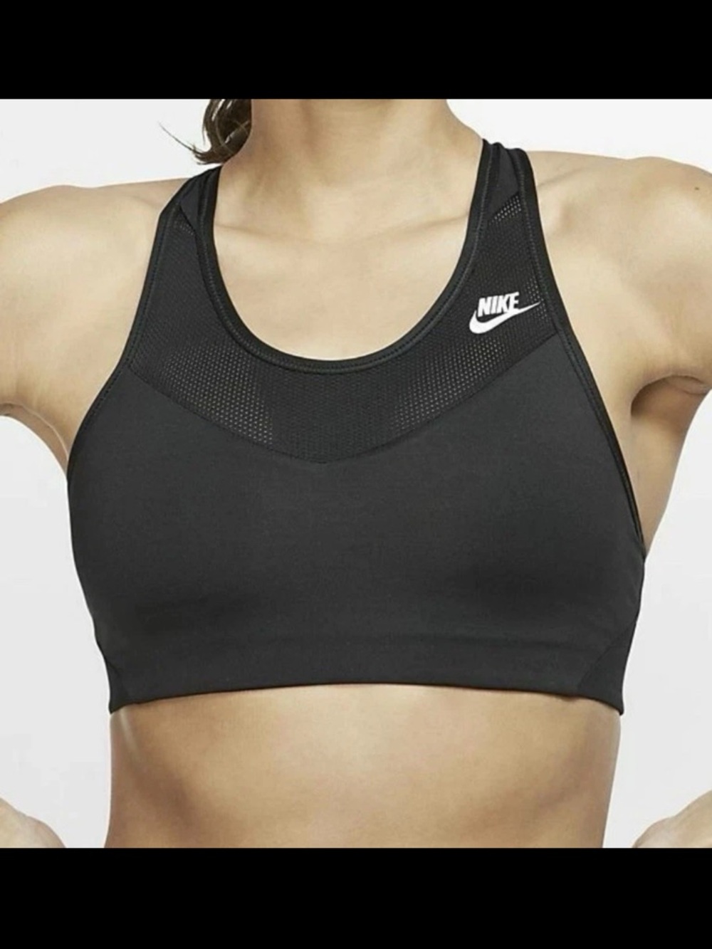 Nike Black Mesh-Panel High Support Sports Bra